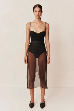 Flash Sale ESSE AIRE SILK SLIP SKIRT Black