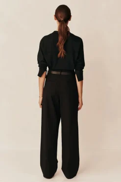 Outlet ESSE AMOR KNIT COLLARED SWEATER Black