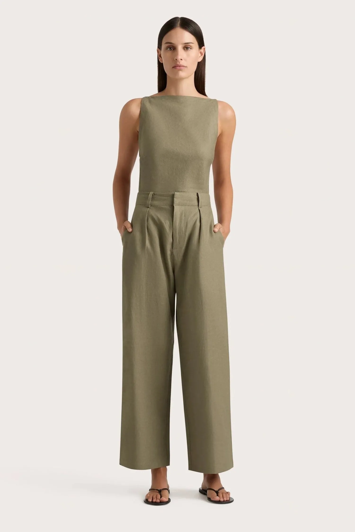 Best Sale FAITHFULL THE BRAND ANTIBES TOP Khaki