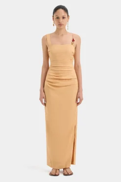 Cheap SIR ANTONIA BEADED MIDI DRESS LightTan