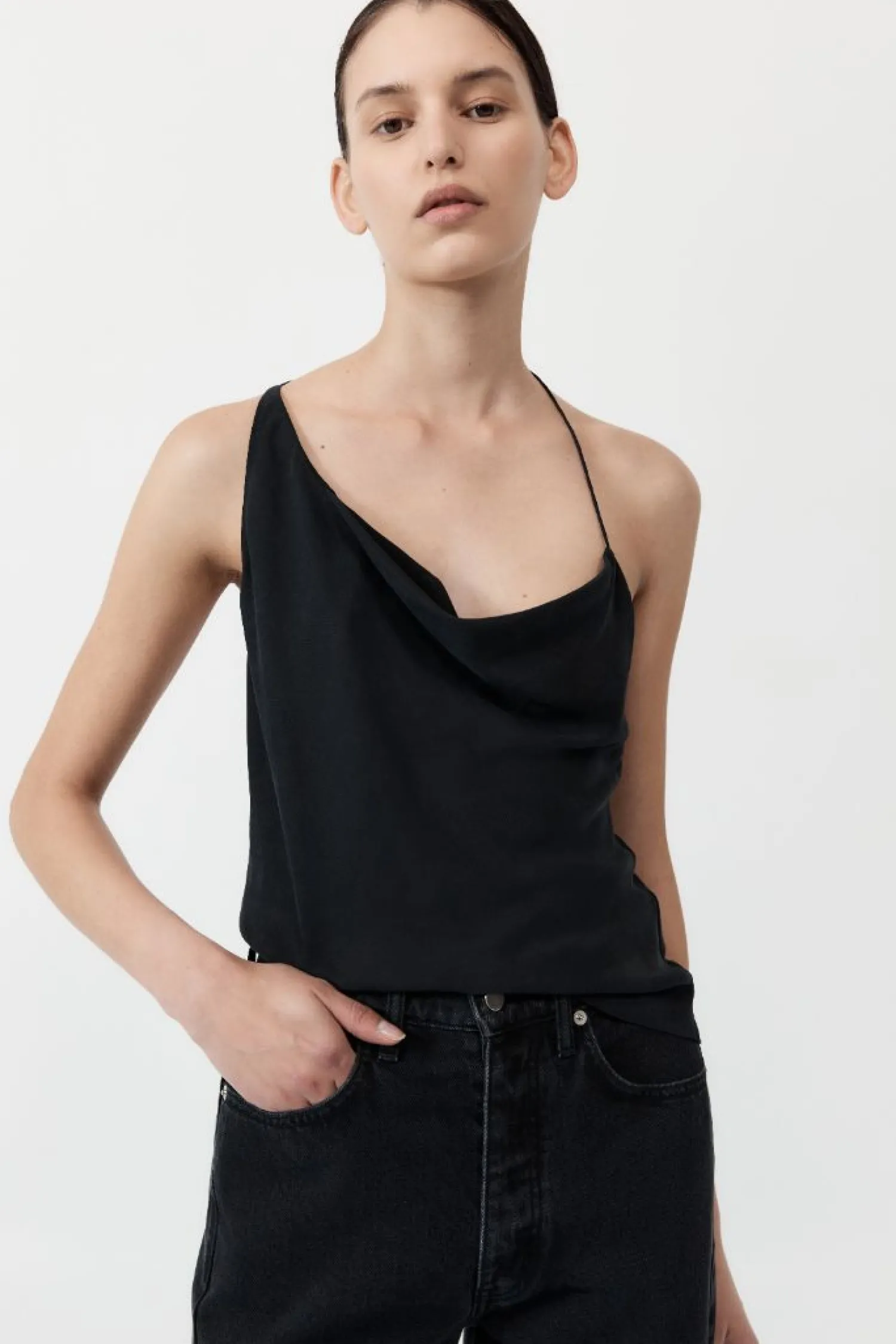 Shop ST. AGNI ASYMM DRAPE TOP