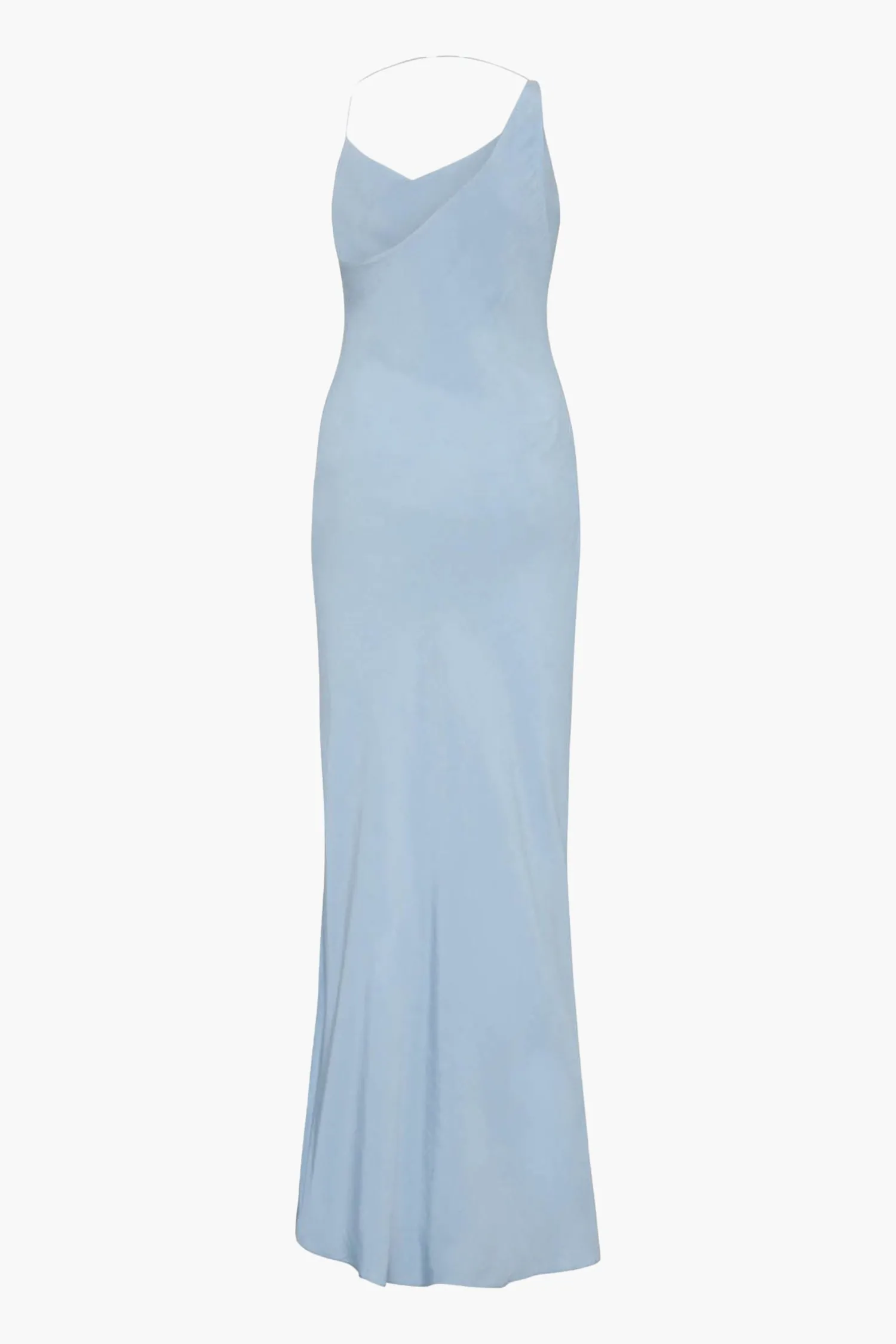 Shop ST. AGNI ASYMMETRICAL DRAPE MAXI DRESS StoneBlue