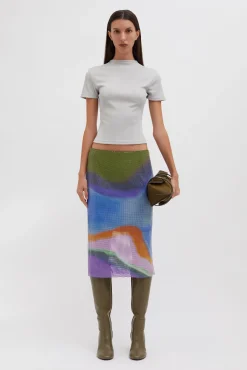 Store CHRISTOPHER ESBER AURA GLOWMESH MIDI SKIRT AuraPrint
