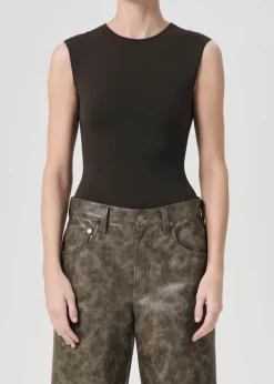 Shop AGOLDE AURA SLEEVELESS BODYSUIT Potion