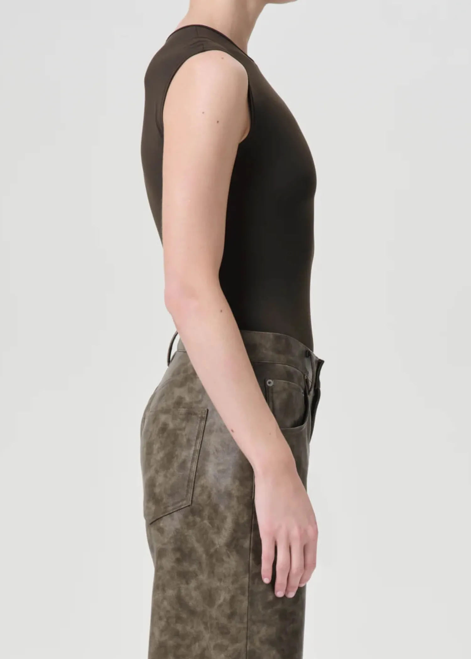 Shop AGOLDE AURA SLEEVELESS BODYSUIT Potion