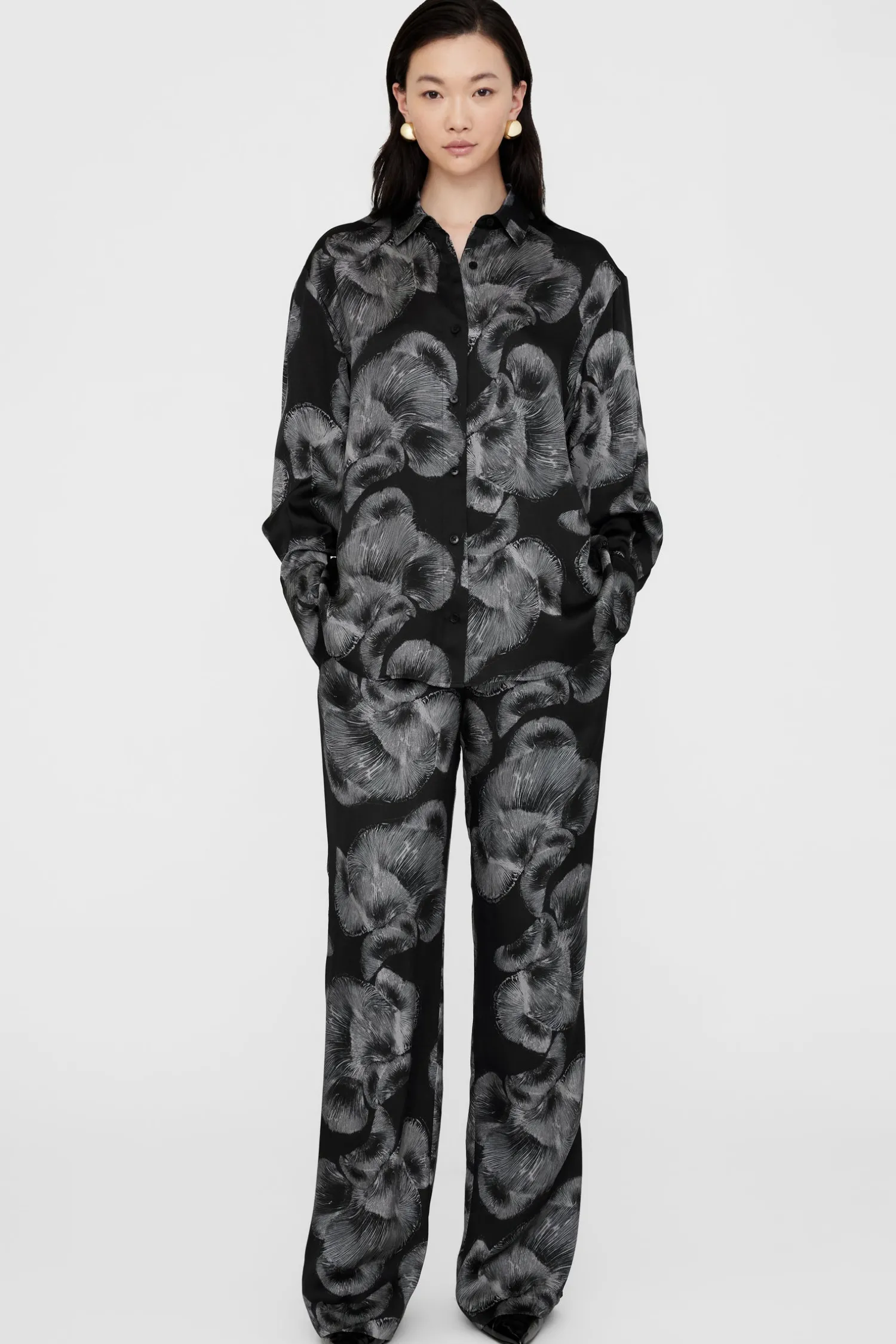 Flash Sale ANINE BING AVALON SHIRT BlackMushroomPrint
