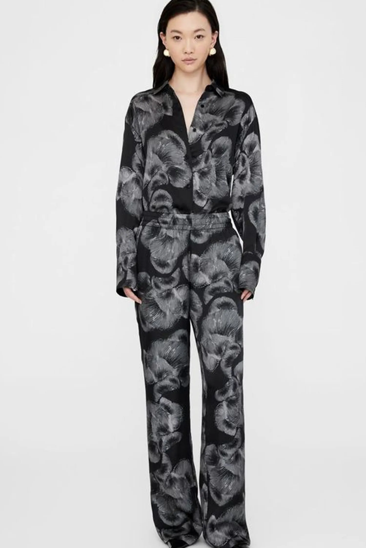 Flash Sale ANINE BING AVALON SHIRT BlackMushroomPrint