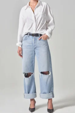 Discount CITIZENS OF HUMANITY AYLA BAGGY CUFFED CROP JEAN Pagoda