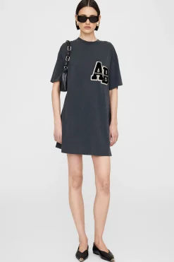 Cheap ANINE BING BETH MINI DRESS LETTERMAN WashedBlack