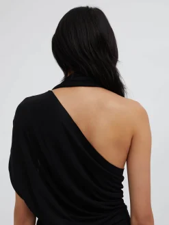 Cheap CHRISTOPHER ESBER BEZEL QUARTZ HALTER TOP Black