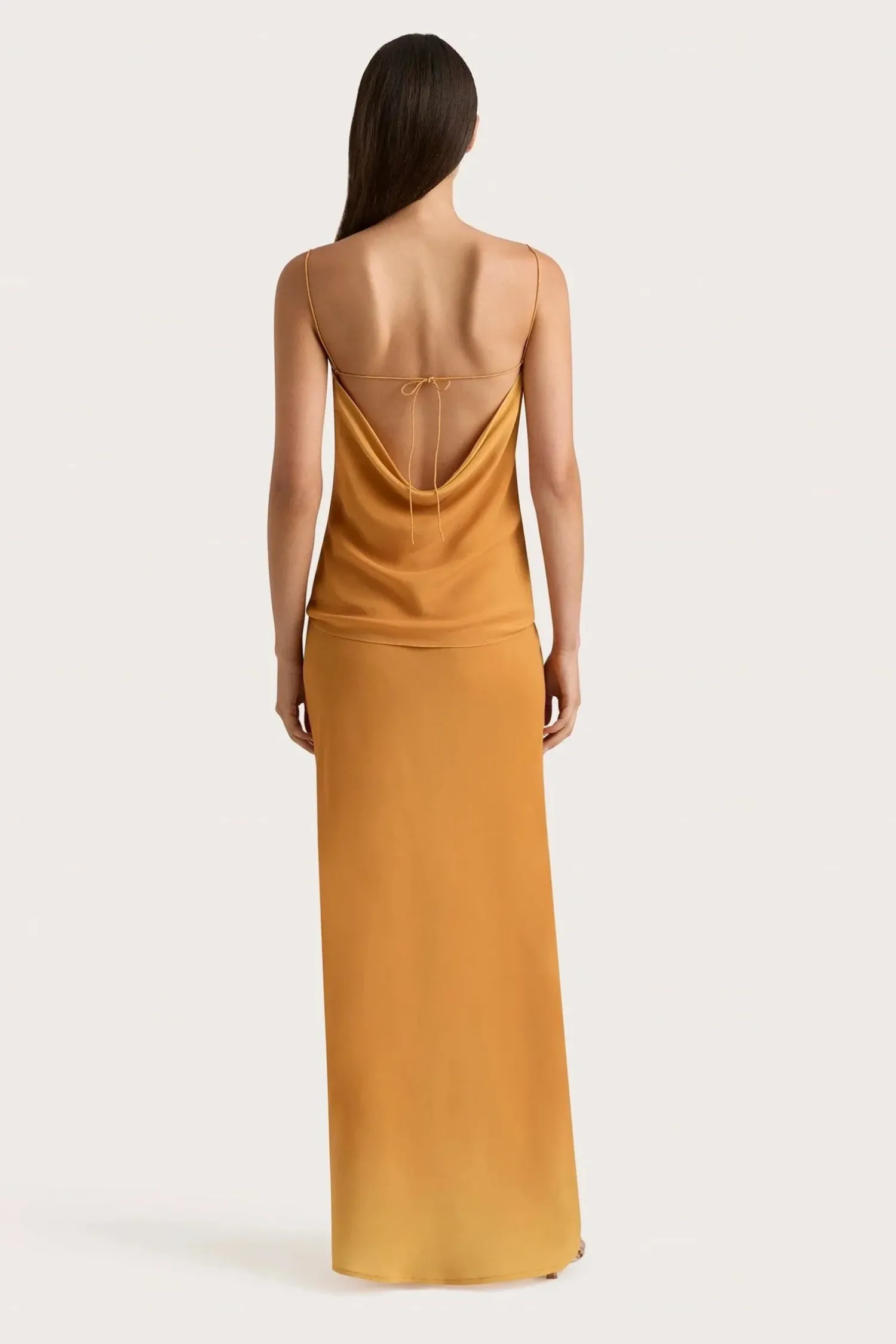 Online FAITHFULL THE BRAND BIARRITZ MAXI SKIRT TerracottaOmbre