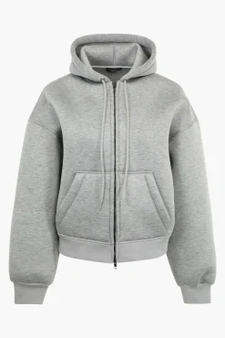 Discount WARDROBE.NYC BONDED ZIP HOODIE GreyMarl