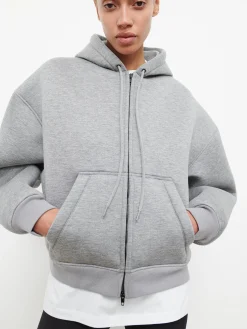 Discount WARDROBE.NYC BONDED ZIP HOODIE GreyMarl