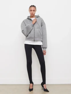 Discount WARDROBE.NYC BONDED ZIP HOODIE GreyMarl