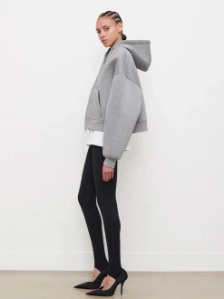 Discount WARDROBE.NYC BONDED ZIP HOODIE GreyMarl