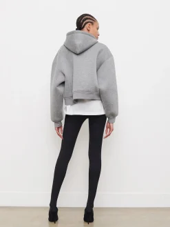 Discount WARDROBE.NYC BONDED ZIP HOODIE GreyMarl