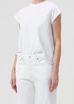 Best AGOLDE BRYCE CAP SLEEVE TEE