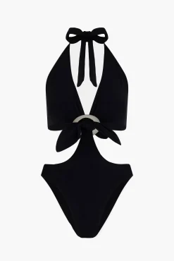 Shop LOUISA BALLOU BUCKLE ONE PIECE Black