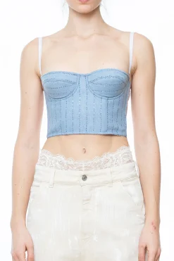 Cheap DES PHEMMES BUSTIER TOP DustBlue