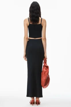 Store ALEXANDERWANG.T CAMI TOP W/ SKINNY WOVEN LABEL Black