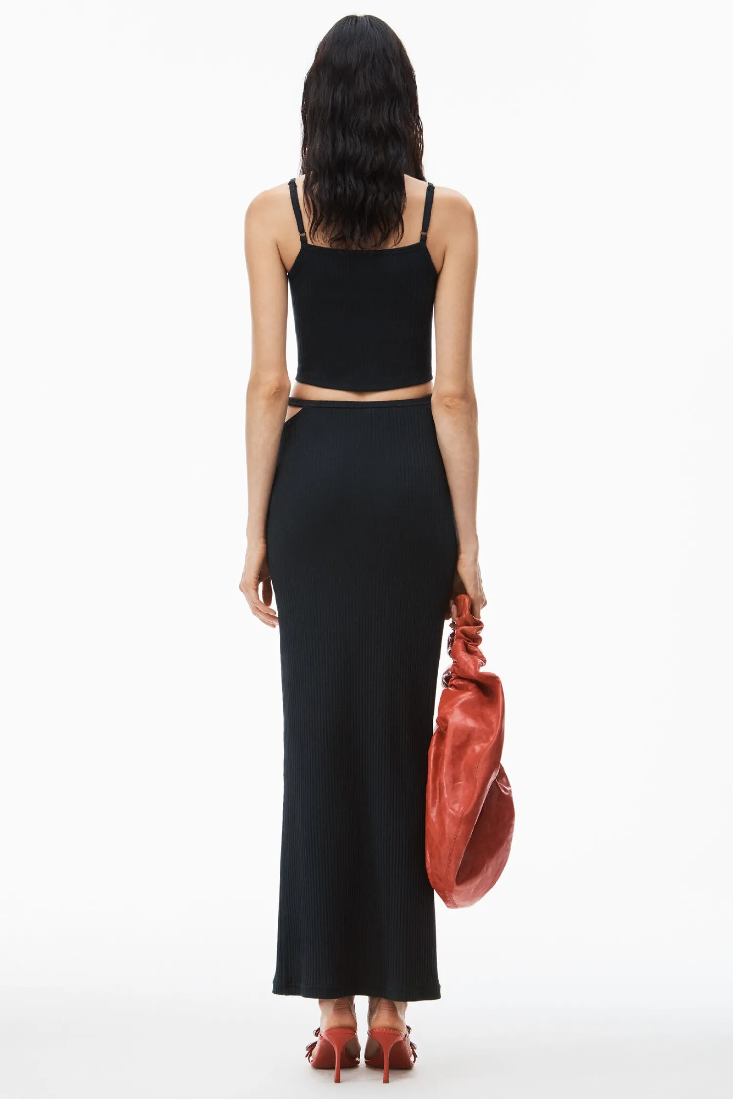 Store ALEXANDERWANG.T CAMI TOP W/ SKINNY WOVEN LABEL Black