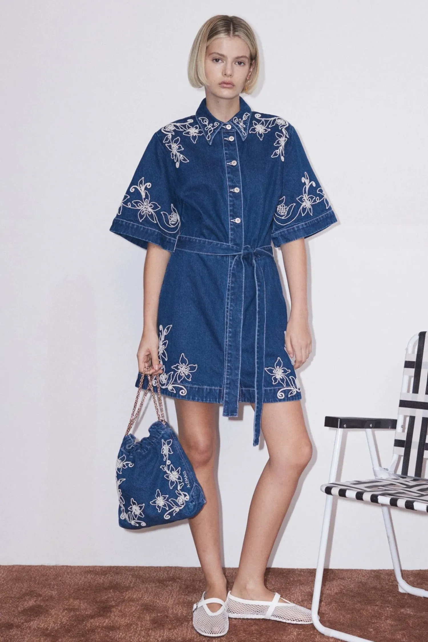 Discount ALÉMAIS CARMEN MINI DRESS LightBlue