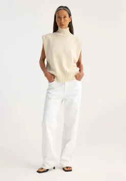 Best Sale RÓHE CASHMERE COTTON SLEEVELESS TURTLENECK