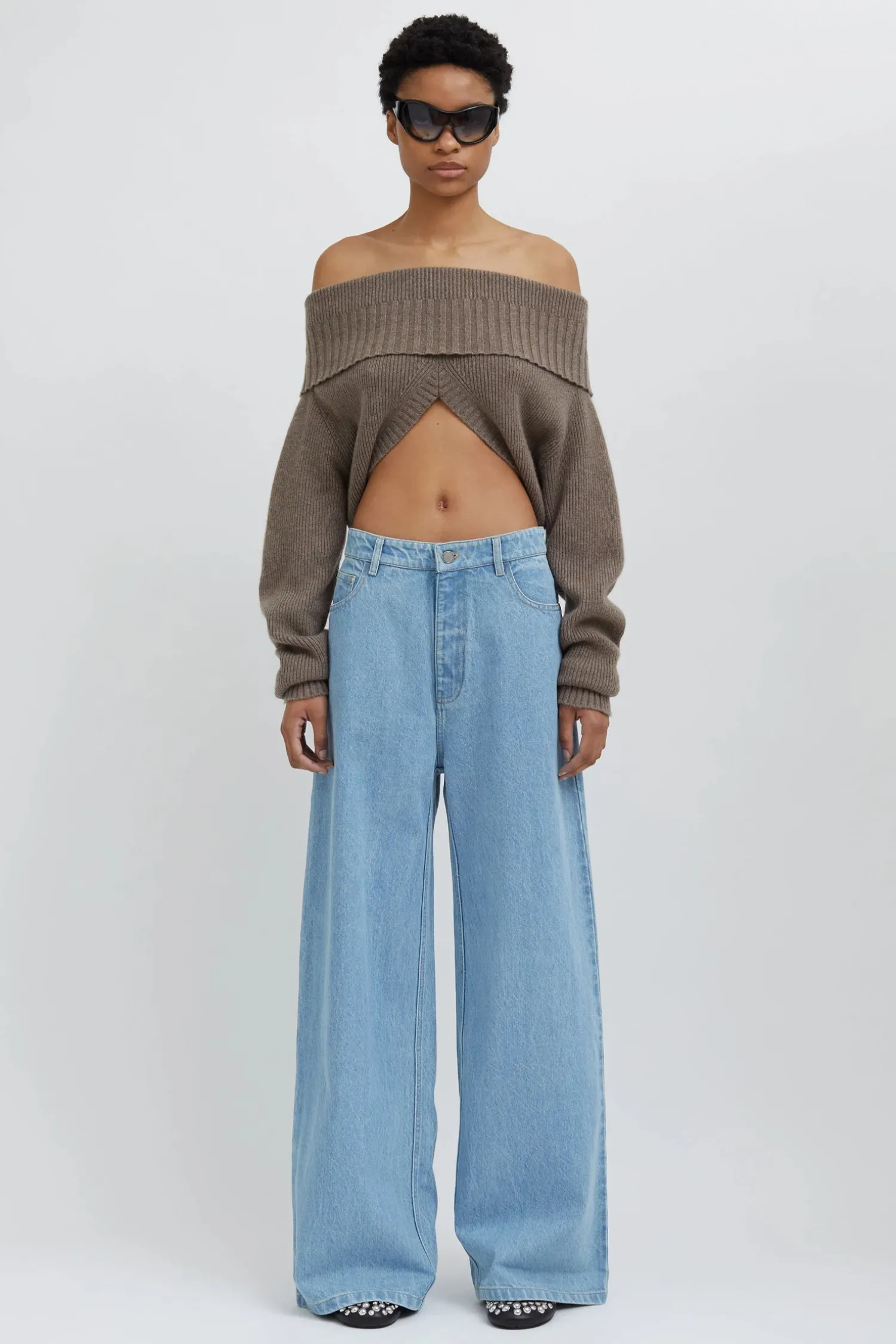 Clearance CHRISTOPHER ESBER CASHMERE KNIT SHRUG Taupe