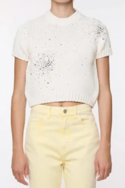 New DES PHEMMES CHUNKY KNIT TSHIRT White