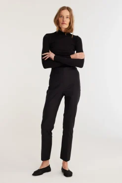 New RÓHE CIGARETTE LEG TROUSERS Black