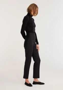 New RÓHE CIGARETTE LEG TROUSERS Black