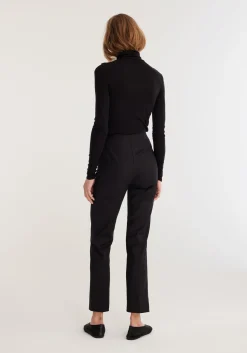 New RÓHE CIGARETTE LEG TROUSERS Black