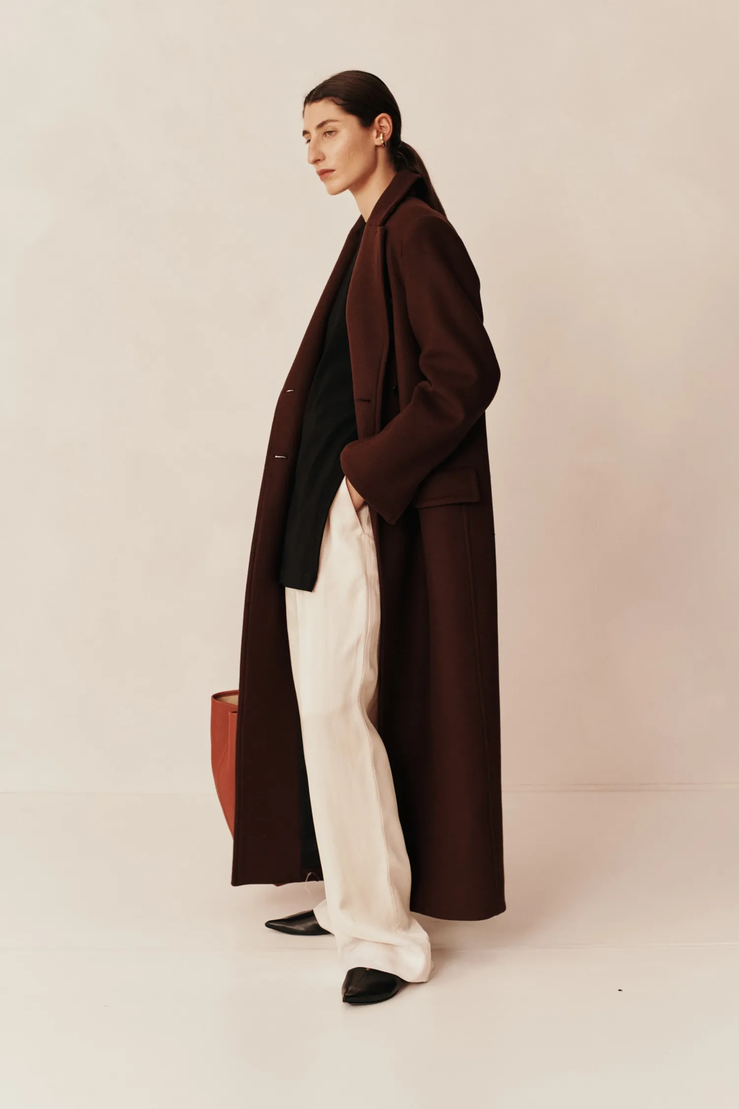 Shop ESSE CLASSICO COAT Chocolate