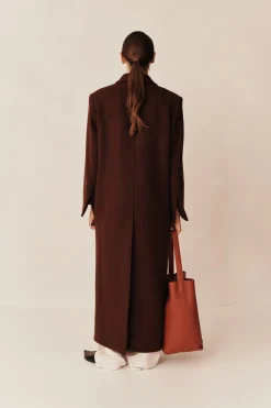 Shop ESSE CLASSICO COAT Chocolate