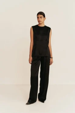 Cheap ESSE CLASSICO TUCK PANT Black