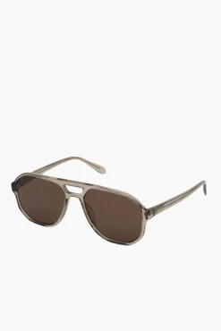 Store EDERA EYEWEAR CLEMENCE SUNGLASSES OysterBrownClear/Brown