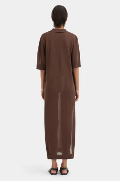 Cheap SIR COASTLINE OVERLAY DRESS Chocolate