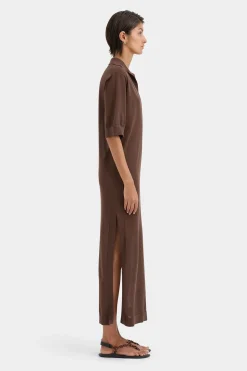 Cheap SIR COASTLINE OVERLAY DRESS Chocolate