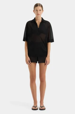 Fashion SIR COASTLINE OVERLAY SHIRT Black