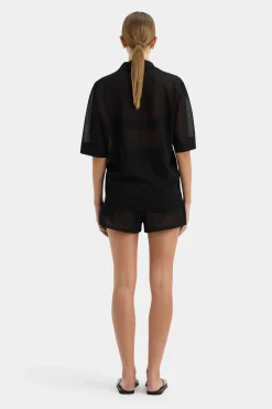 Fashion SIR COASTLINE OVERLAY SHIRT Black