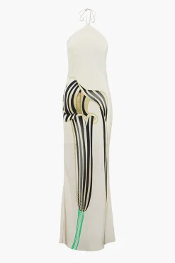 Shop MUMA WORLD COBRA LILY HALTER MAXI DRESS