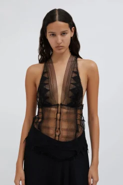 Outlet CHRISTOPHER ESBER COLLAGE LACE VEST Black