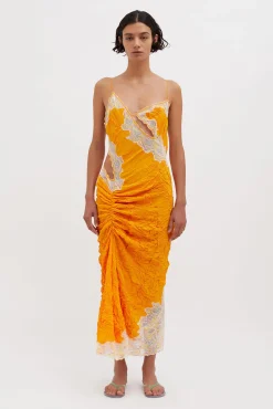 Shop CHRISTOPHER ESBER CRIMPED LACE CAMI DRESS