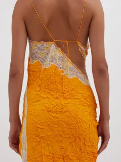 Shop CHRISTOPHER ESBER CRIMPED LACE CAMI DRESS