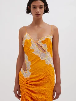 Shop CHRISTOPHER ESBER CRIMPED LACE CAMI DRESS