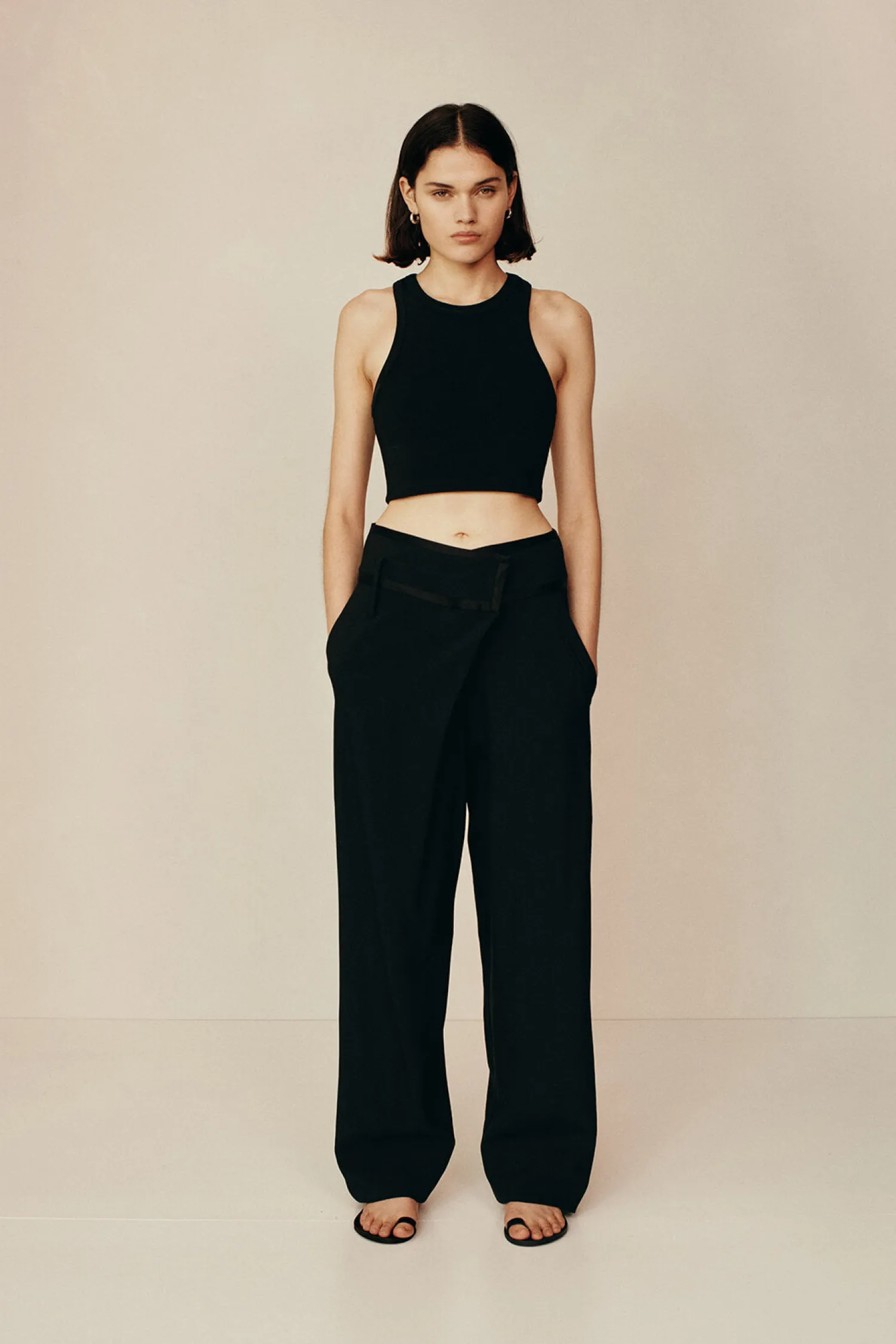 Shop ESSE CROP TANK TOP Black