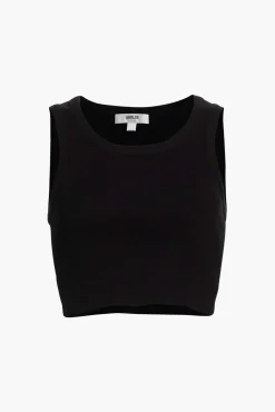 Fashion AGOLDE CROPPED POPPY TANK Black