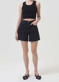 Fashion AGOLDE CROPPED POPPY TANK Black