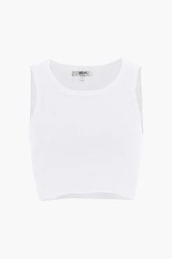 Shop AGOLDE CROPPED POPPY TANK White