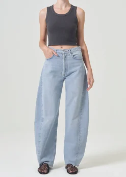 Outlet AGOLDE CROPPED POPPY TANK Raven